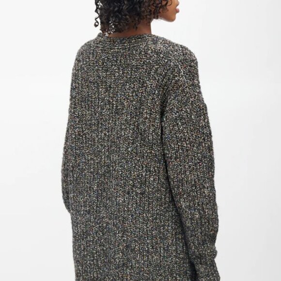 Isabel Marant ETOILE Oversized Long Cardigan, Size 42 Black Speckled Multicolor - Picture 15 of 15